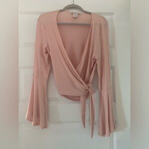 American Rag Women’s Blush Pink Wrap Blouse - Medum